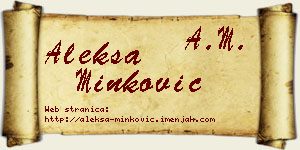 Aleksa Minković vizit kartica
